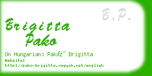 brigitta pako business card